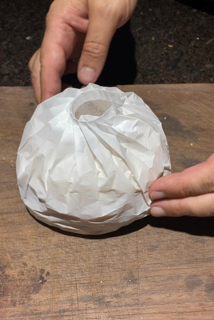 PleatPak aberta por cima